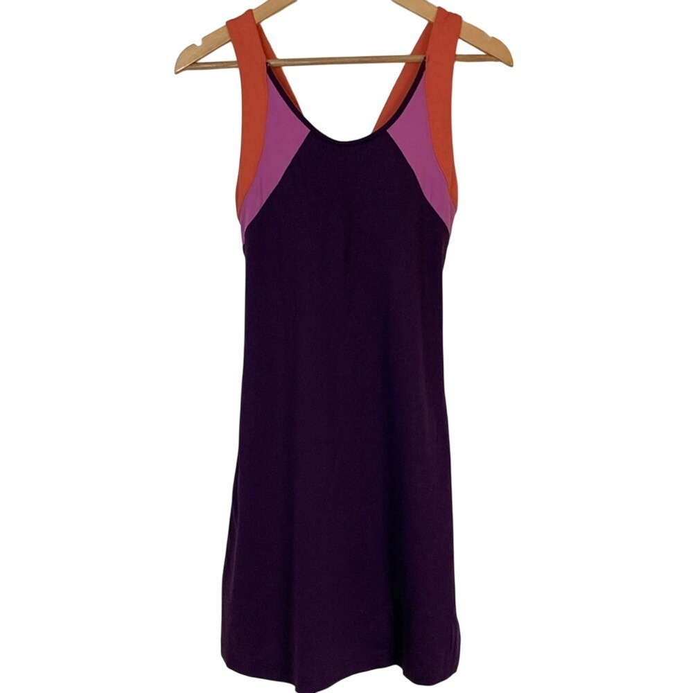 Title Nine Womens‎ Built In Bra Activewear Dress Size M Purple Color Block